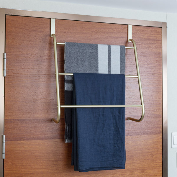 MyGift Over The Door Brass Tone 3 Bar Towel Holder Rack Wayfair